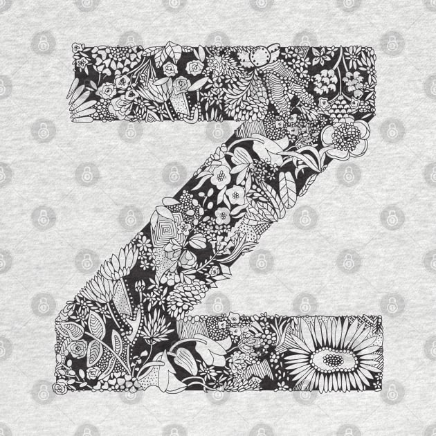 Floral Letter Z by HayleyLaurenDesign